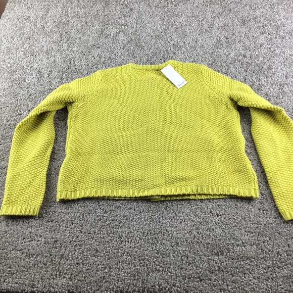 Splendid‎ Yellow Textured Knit Button Front Cropped Cardigan Sweater Size XS NWT - Picture 3 of 10